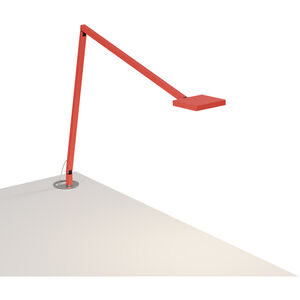 Focaccia 7.00 watt Matte Fire Red Desk Lamp Portable Light, Grommet Mount